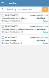 Invoice Order List